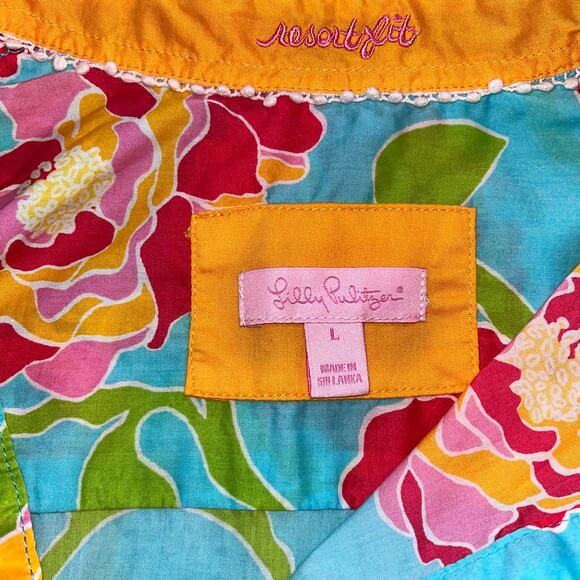Lilly Pulitzer Floral Blouse - Blue and Pink - Picture 6 of 10